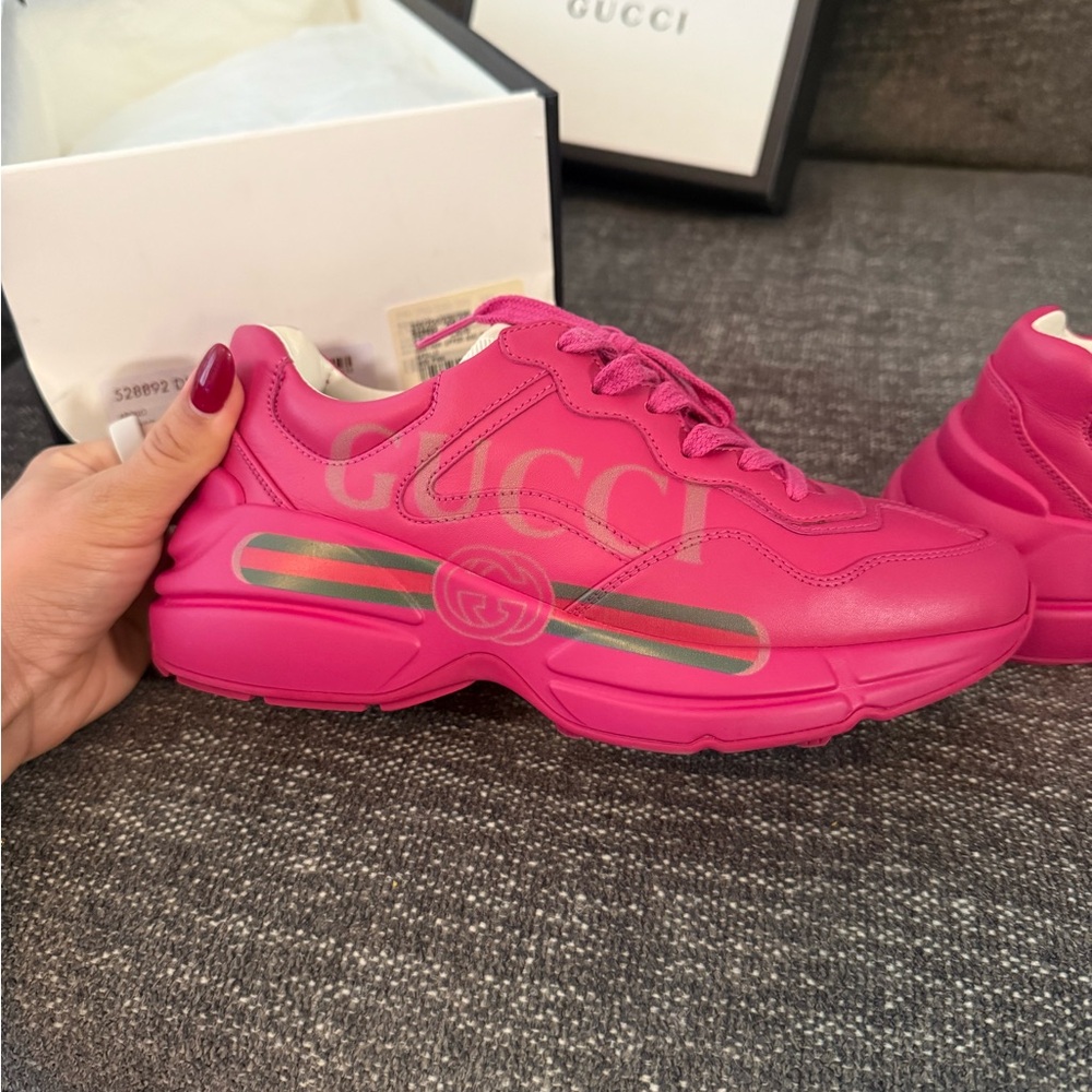 Gucci Rython Hot Pink Sneakers - Picture 2 of 9